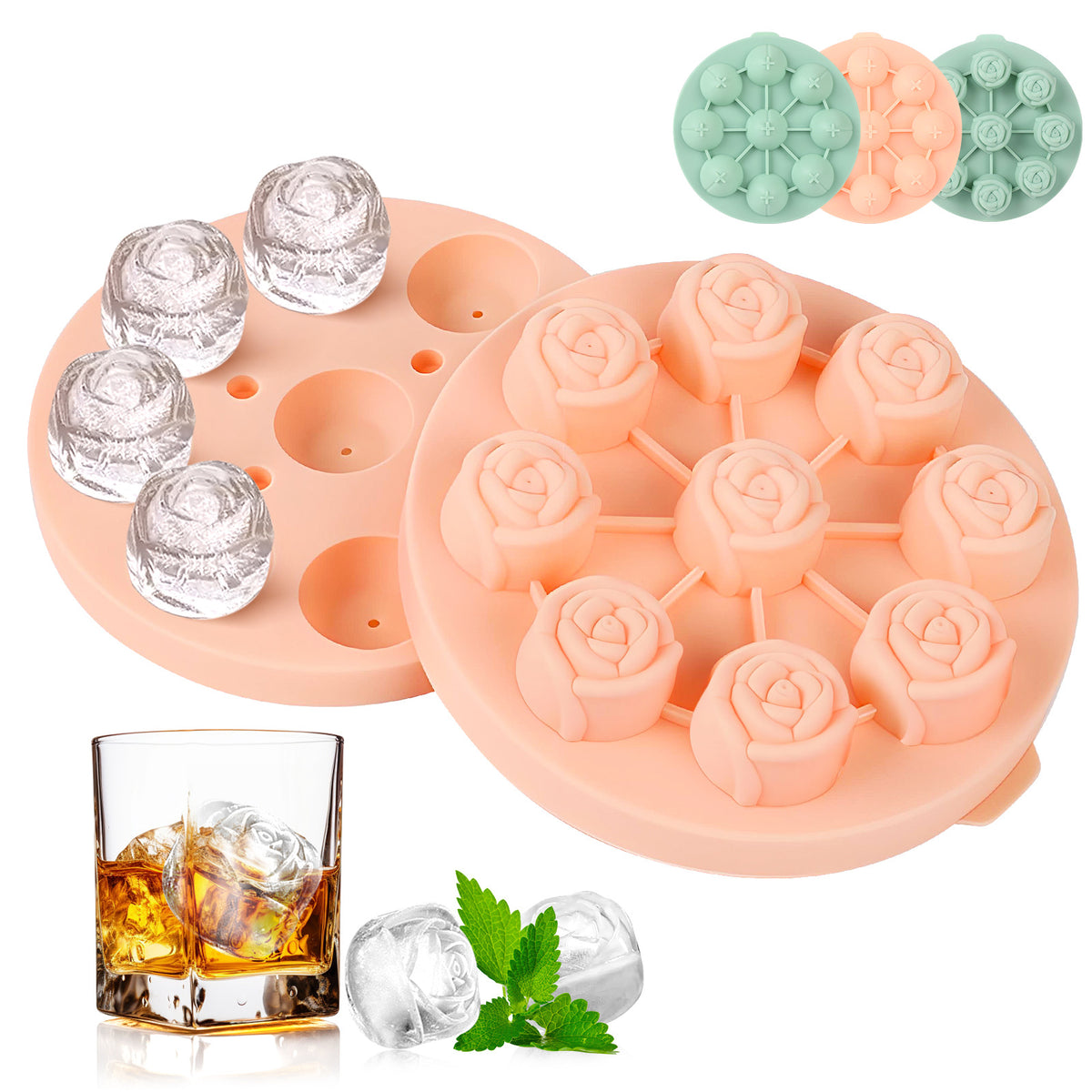 Rose Shape Silicone Ice Cube Mold
