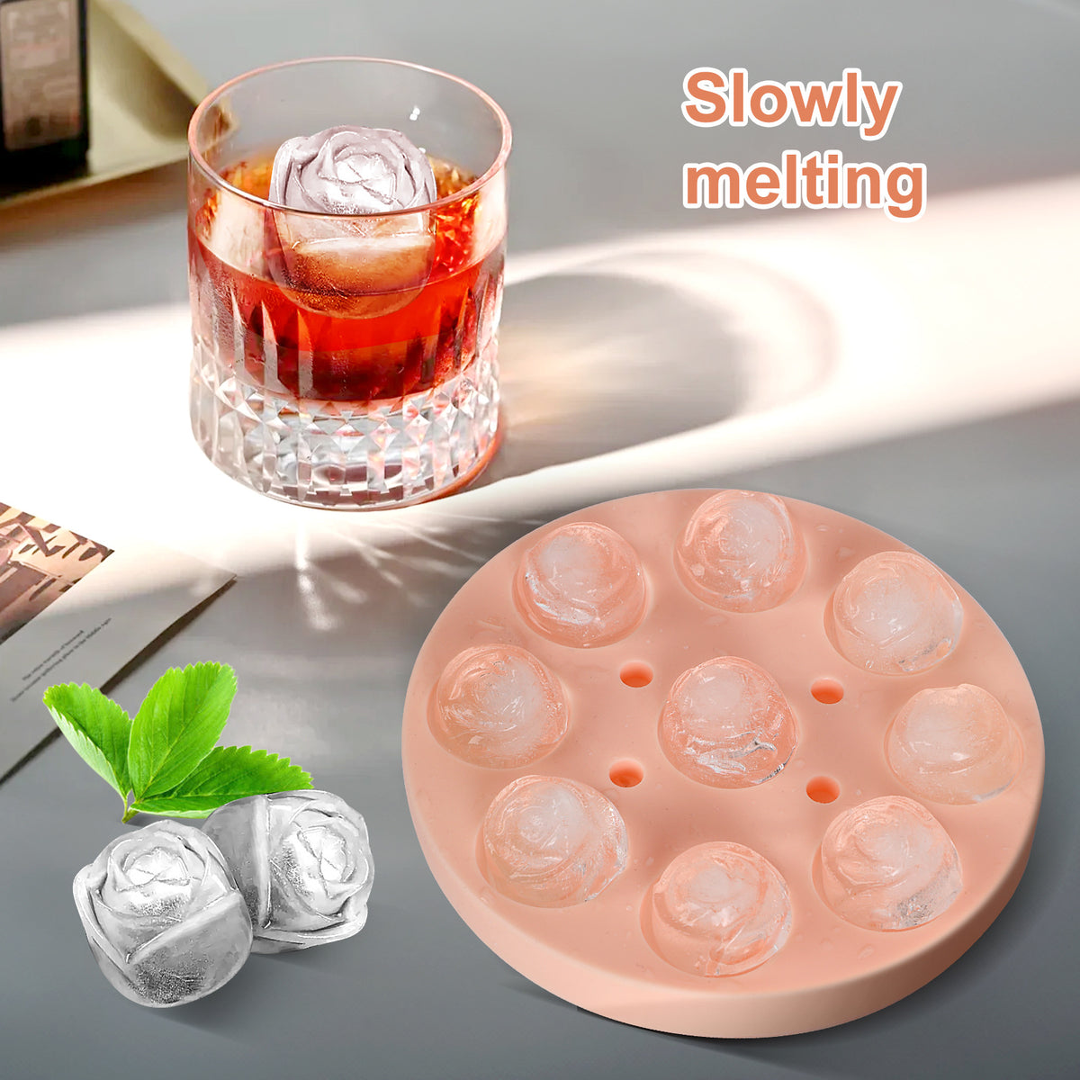 Rose Shape Silicone Ice Cube Mold