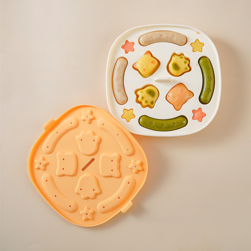 Cartoon silicone rice cake molds for preparing shaped baby food