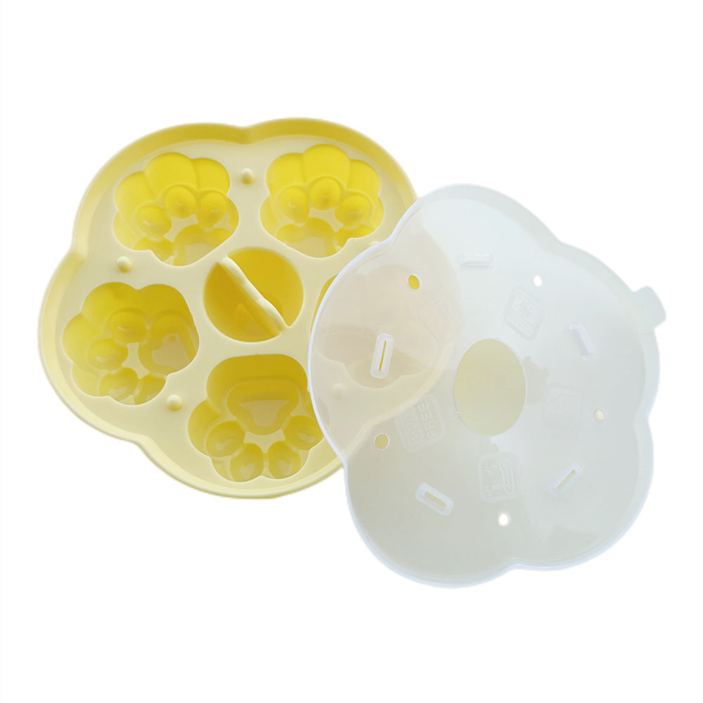 Cat paw silicone mold and finished cat paw shaped food