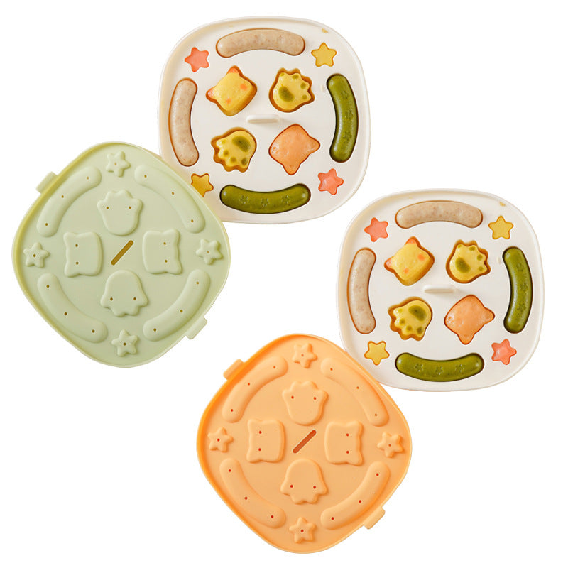 Silicone baby food rice cake molds with different shaped cavities