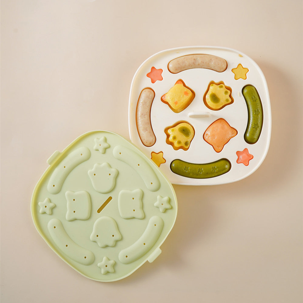 Silicone rice cake molds designed for preparing shaped baby food